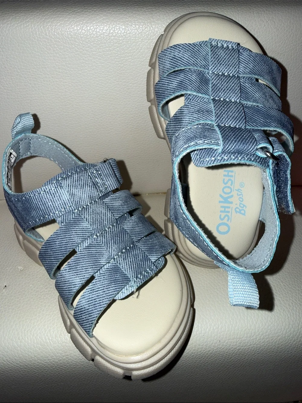 OshKosh B'gosh Light Blue Denim-Style Closed-Toe Fisherman Sandals